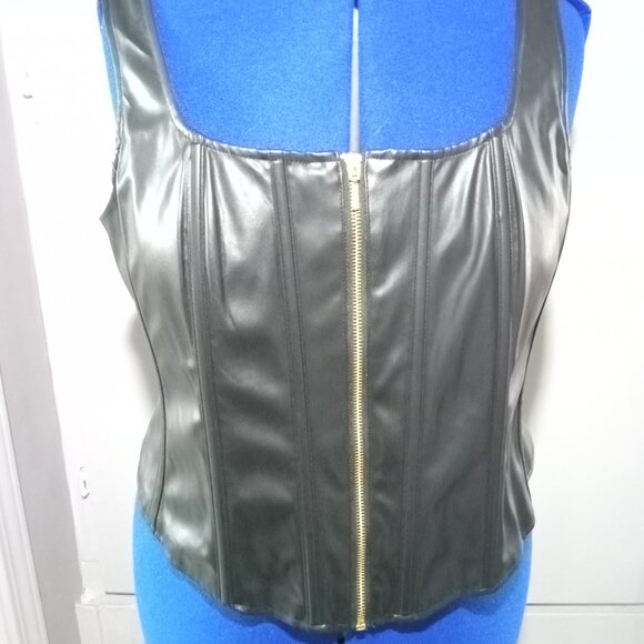 Torrid Black Faux Leather Corset Vest - Picture 1 of 9